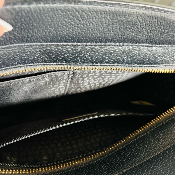 Like new Kate Spade black and blue leather and canvas handbag. - Picture 7 of 8